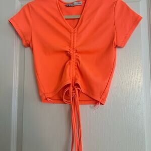 Zara Wrap Scrunch Crop Top NWOT Size Medium